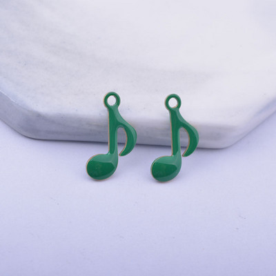 30gab 15*9mm vara abās pusēs emaljētas pukstošās notis piekariņi Mūzikas notis kulons DIY rotaslietu izgatavošana