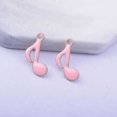 30gab 15*9mm vara abās pusēs emaljētas pukstošās notis piekariņi Mūzikas notis kulons DIY rotaslietu izgatavošana