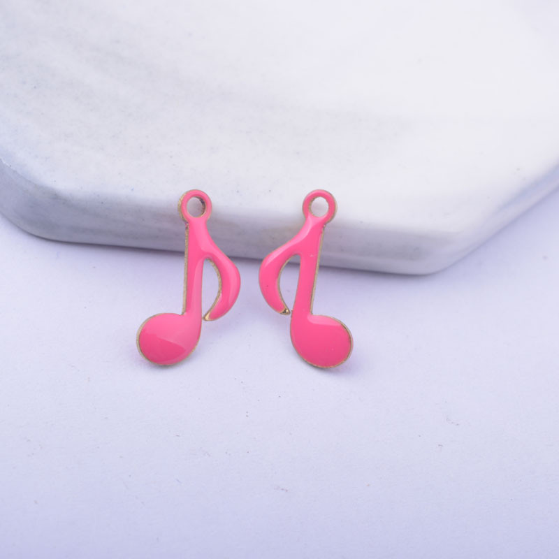30gab 15*9mm vara abās pusēs emaljētas pukstošās notis piekariņi Mūzikas notis kulons DIY rotaslietu izgatavošana