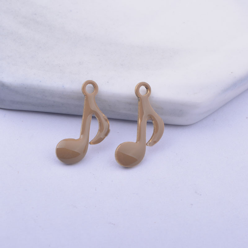 30gab 15*9mm vara abās pusēs emaljētas pukstošās notis piekariņi Mūzikas notis kulons DIY rotaslietu izgatavošana