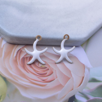 30gab 16*12mm vara abās pusēs emaljētas jūras zvaigznes piekariņi rokassprādzes aksesuāri auskaru atradumi