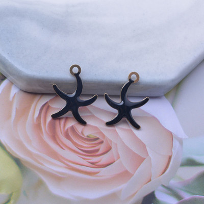 30gab 16*12mm vara abās pusēs emaljētas jūras zvaigznes piekariņi rokassprādzes aksesuāri auskaru atradumi