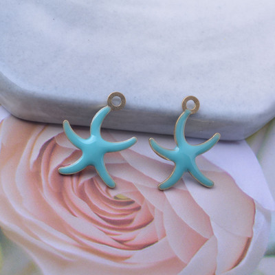 30gab 16*12mm vara abās pusēs emaljētas jūras zvaigznes piekariņi rokassprādzes aksesuāri auskaru atradumi