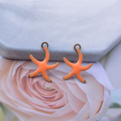 30gab 16*12mm vara abās pusēs emaljētas jūras zvaigznes piekariņi rokassprādzes aksesuāri auskaru atradumi