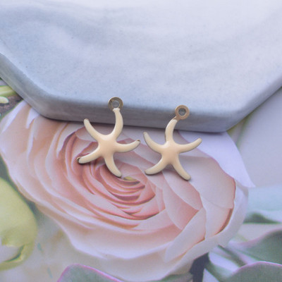 30gab 16*12mm vara abās pusēs emaljētas jūras zvaigznes piekariņi rokassprādzes aksesuāri auskaru atradumi