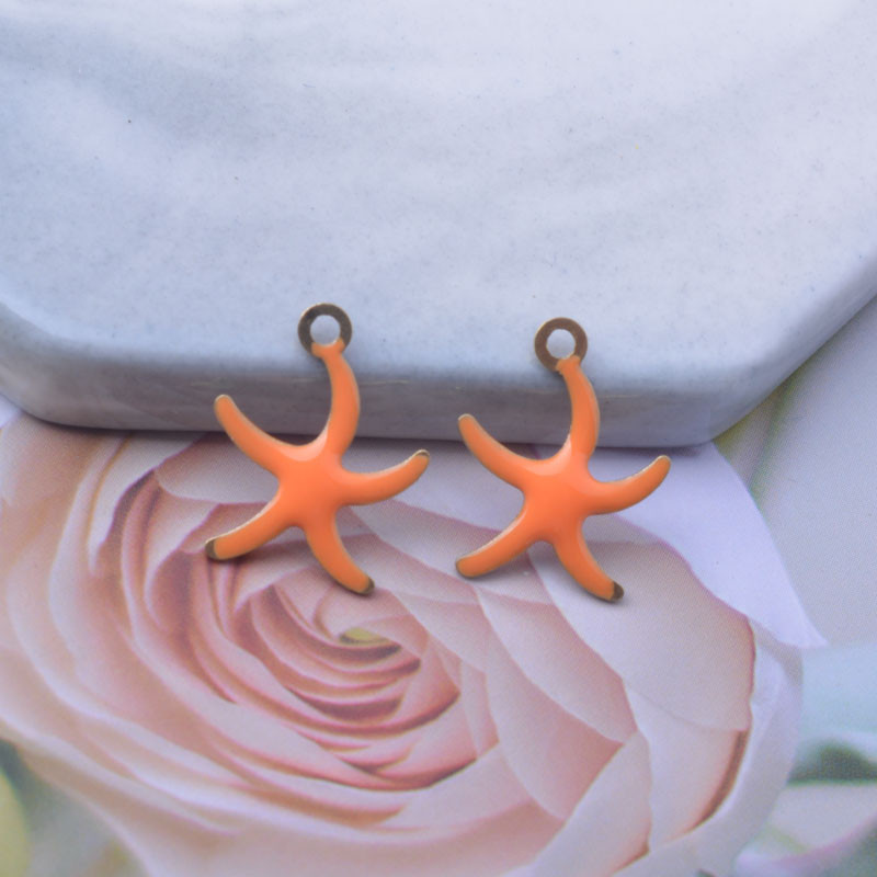 30gab 16*12mm vara abās pusēs emaljētas jūras zvaigznes piekariņi rokassprādzes aksesuāri auskaru atradumi