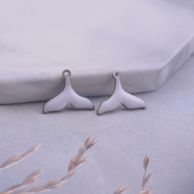 30gab 9*12mm Abām virsmām emaljas zivs astes piekariņi vara emaljas kulons DIY rotaslietu izgatavošana