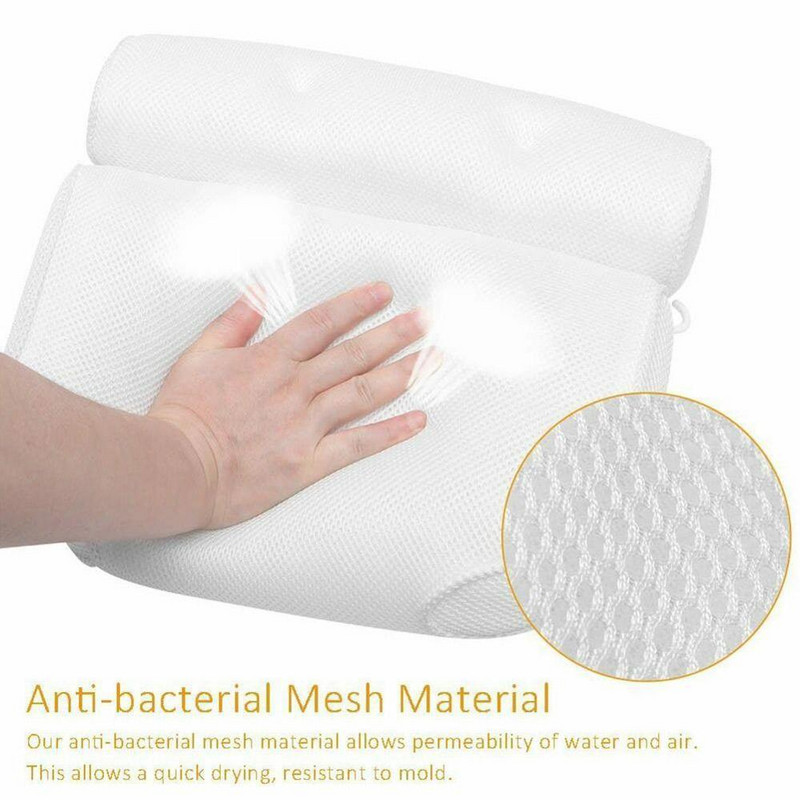 3D Vannas spilvens Tīkla vannas spilvens Spa spilvens karstai vannai Vannai ar 6 piesūcekņiem Us Stock M7y6