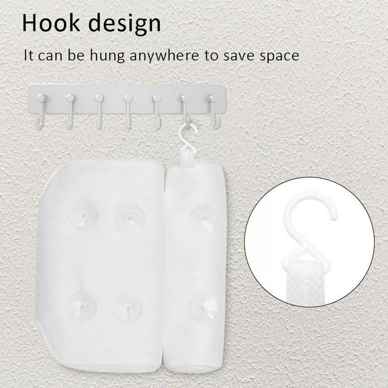 3D Vannas spilvens Tīkla vannas spilvens Spa spilvens karstai vannai Vannai ar 6 piesūcekņiem Us Stock M7y6