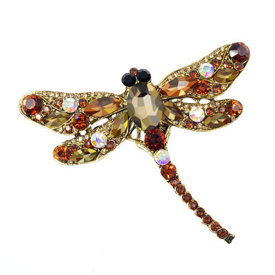 CINDY XIANG Crystal Vintage Dragonfly Broševi za žene Veliki insekti Broš Igla Modni dodaci za kaput Slatki nakit