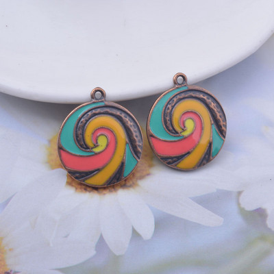 12 kom/lot 28*23 mm legura antiknog bakra u obliku lizalice šarm nakit nalaza emajlirani seljak