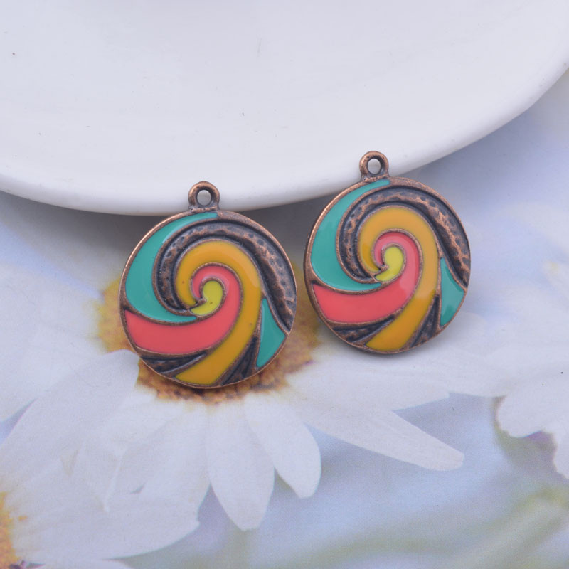 12 kom/lot 28*23 mm legura antiknog bakra u obliku lizalice šarm nakit nalaza emajlirani seljak