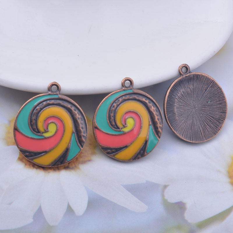 12 kom/lot 28*23 mm legura antiknog bakra u obliku lizalice šarm nakit nalaza emajlirani seljak