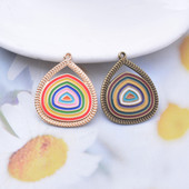 10 kom/lot 32*26 mm aluminijske emajlirane kapljice vode zlatne boje i antikne brončane privjeske