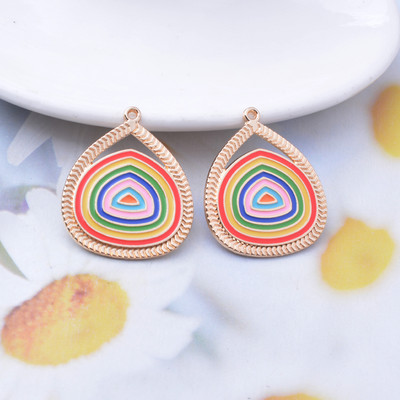 10 kom/lot 32*26 mm aluminijske emajlirane kapljice vode zlatne boje i antikne brončane privjeske