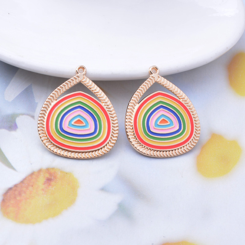 10 kom/lot 32*26 mm aluminijske emajlirane kapljice vode zlatne boje i antikne brončane privjeske