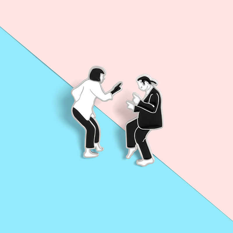 Pulp Fiction Emajl Igle prilagođene crno-bijele filmske uloge Broševi Torba Odjeća Igla za rever Bedž Nakit Poklon za obožavatelje Prijatelji