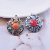 12 tk / partii 25 * 29 mm Bohemian Style sulamist emailitud ümarad amuletid