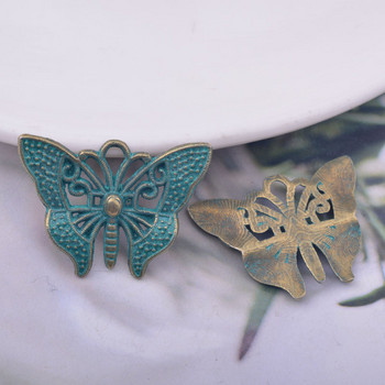 12 τμχ/παρτίδα 15*30 χιλιοστά Μποέμικο στιλ Ancient Bronze Butterfly Charms Κρεμαστό αυτί Animals DIY Εξαρτήματα σκουλαρίκι κοσμημάτων