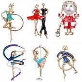 RINHOO Moda Sportska Gimnastika Vrtlanje Djevojke Vrpca Ples Broš Igla Zlatna boja Emajl Broševi Dama Ženska Odjeća Nakit