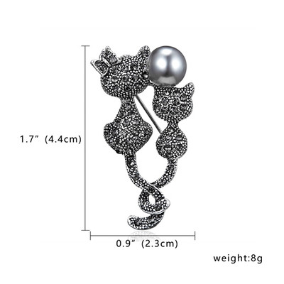 RINHOO Životinja Broš Dekoracija Odjevni predmet Koržaž Rhinestones Sova Mačka Morski konjić Plivanje Hipokampus Žene Muškarci Nakit Broševi Igle