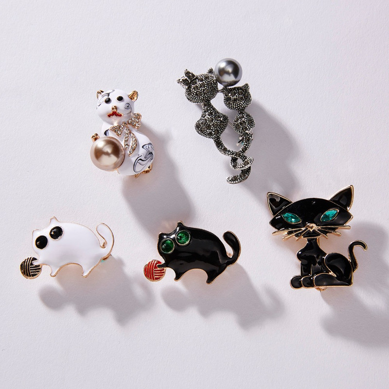 RINHOO Životinja Broš Dekoracija Odjevni predmet Koržaž Rhinestones Sova Mačka Morski konjić Plivanje Hipokampus Žene Muškarci Nakit Broševi Igle