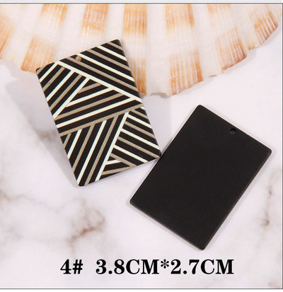 4 gab akrila melna sirds piekariņi rotaslietas aksesuāri kvadrātveida auskaru DIY kulonu sastāvdaļas