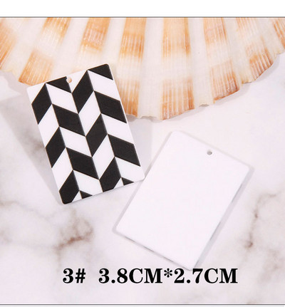 4 gab akrila melna sirds piekariņi rotaslietas aksesuāri kvadrātveida auskaru DIY kulonu sastāvdaļas