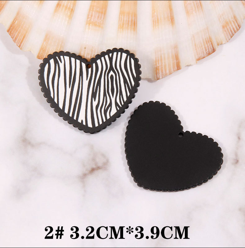 4 gab akrila melna sirds piekariņi rotaslietas aksesuāri kvadrātveida auskaru DIY kulonu sastāvdaļas