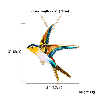 Rinhoo Нови емайлирани брошки Очарователна цветна игла с форма на птица Животно за жени Детски шал Костюм Игли за ревери Висулка Бижута