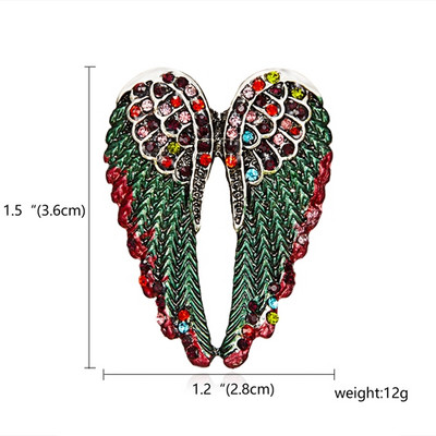 RINHOO Fashion Plants Fruit Green Lemon Angel Wing Crystal Rhinestones Broš Pin za Ženski kostim Božićni vintage nakit