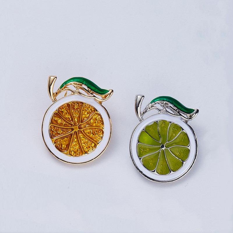 RINHOO Fashion Plants Fruit Green Lemon Angel Wing Crystal Rhinestones Broš Pin za Ženski kostim Božićni vintage nakit