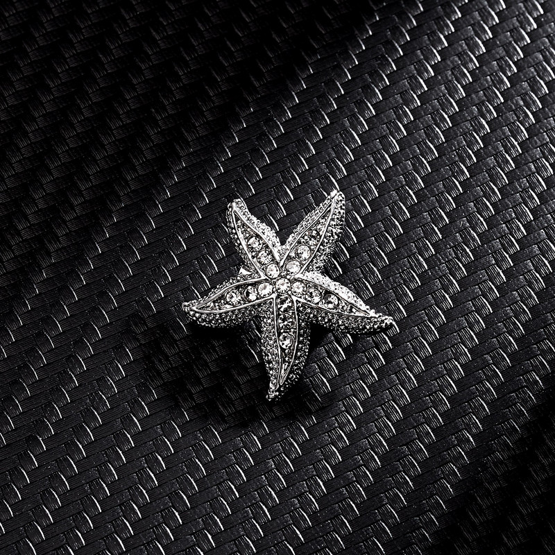 Rinhoo retro kristalno srebrni broševi sa životinjama za žene romantično vjenčanje s vještačkim kamenčićima za zabavu sova morska zvijezda jež broš igla