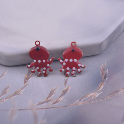 30 komada 11*14 mm dvostruke emajlirane hobotnice privjesak Životinjski privjesak Diy dodaci za nakit