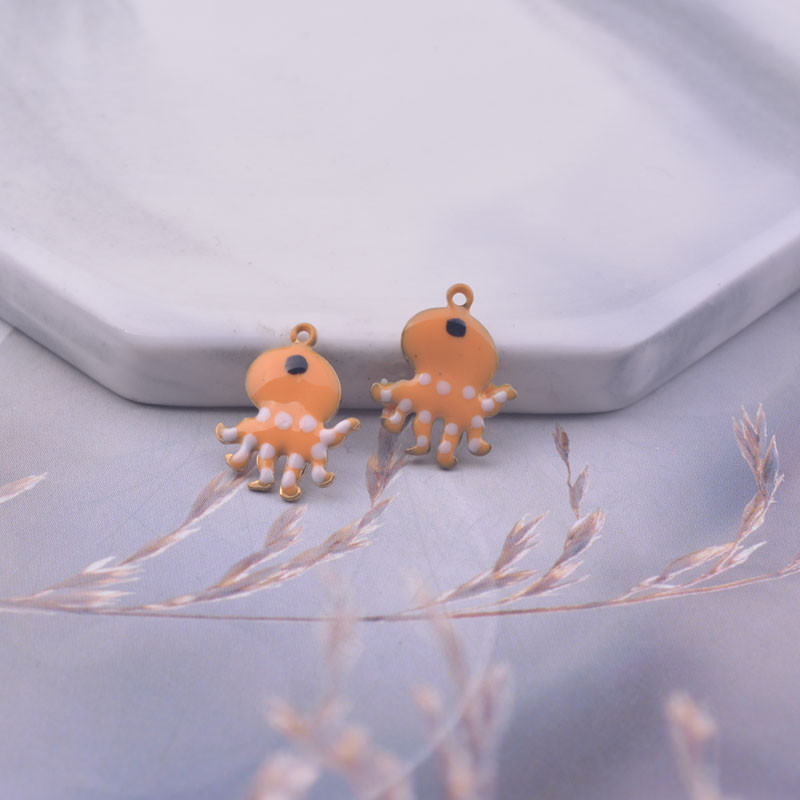 30 komada 11*14 mm dvostruke emajlirane hobotnice privjesak Životinjski privjesak Diy dodaci za nakit