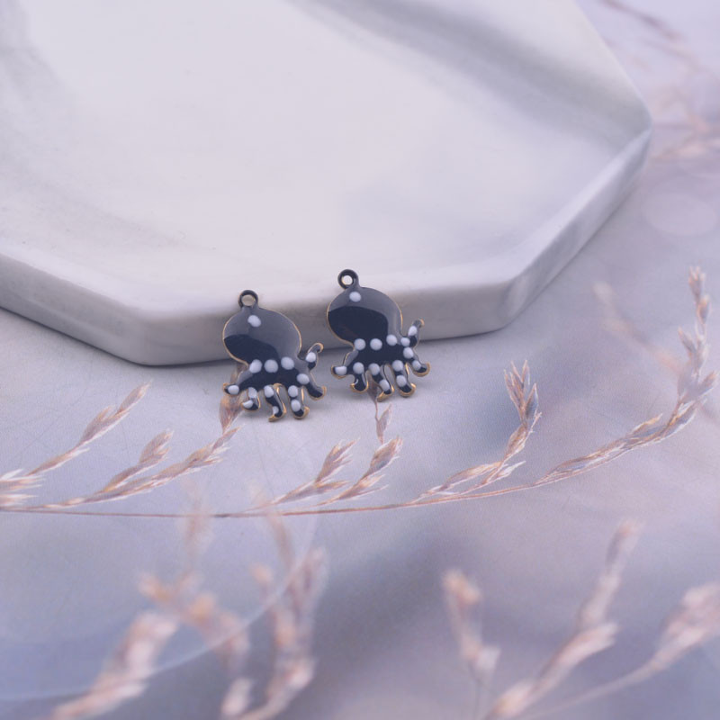 30 komada 11*14 mm dvostruke emajlirane hobotnice privjesak Životinjski privjesak Diy dodaci za nakit