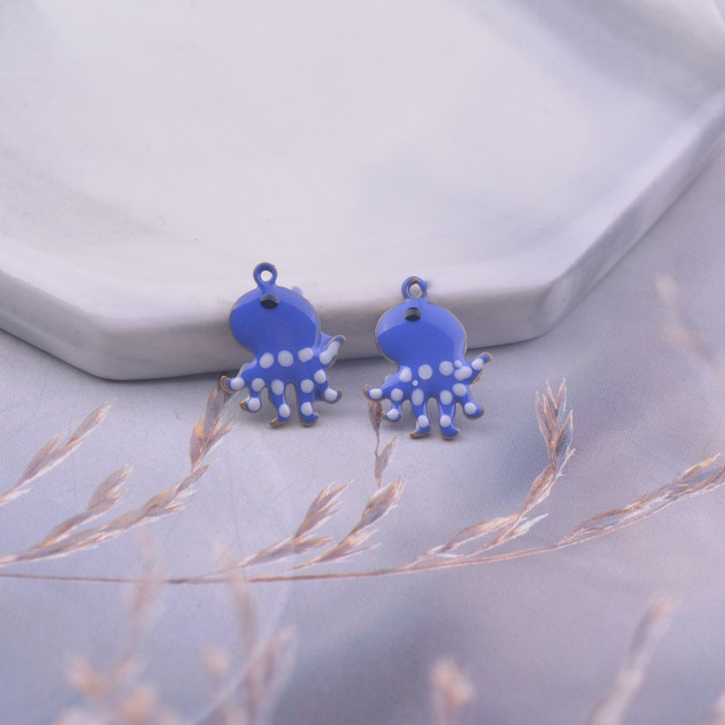 30 komada 11*14 mm dvostruke emajlirane hobotnice privjesak Životinjski privjesak Diy dodaci za nakit