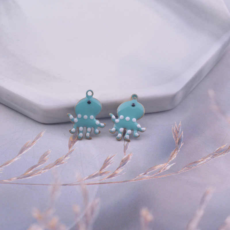 30 komada 11*14 mm dvostruke emajlirane hobotnice privjesak Životinjski privjesak Diy dodaci za nakit