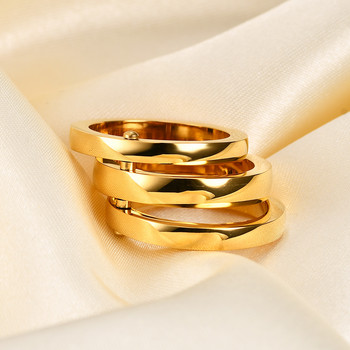 Класически пръстен с 3 пръста за жени, мода от неръждаема стомана, 3 части/комплект, годежен пръстен, сватбени дамски бижута за пръсти на едро