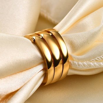 Κλασικό δαχτυλίδι με 3 δάχτυλα για γυναίκες μόδα από ανοξείδωτο ατσάλι 3 τεμαχίων/σετ δαχτυλίδι αρραβώνων Wedding Lady Finger Jewelry Χονδρική