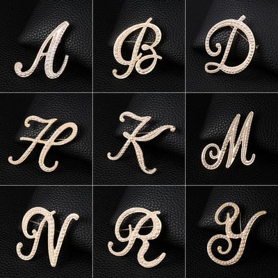 WEIMANJINGDIAN New Arrival Simulated Pearl Letter Αρχικές καρφίτσες καρφίτσας σε επιχρυσωμένο χρώμα