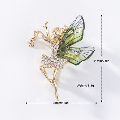 YUTSAI Modni anđeo Intarzirani cirkonski broš od legure sa šljokicama sa vještačkim dijamantima, ženski nakit, darovi YT833