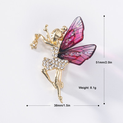 YUTSAI Modni anđeo Intarzirani cirkonski broš od legure sa šljokicama sa vještačkim dijamantima, ženski nakit, darovi YT833