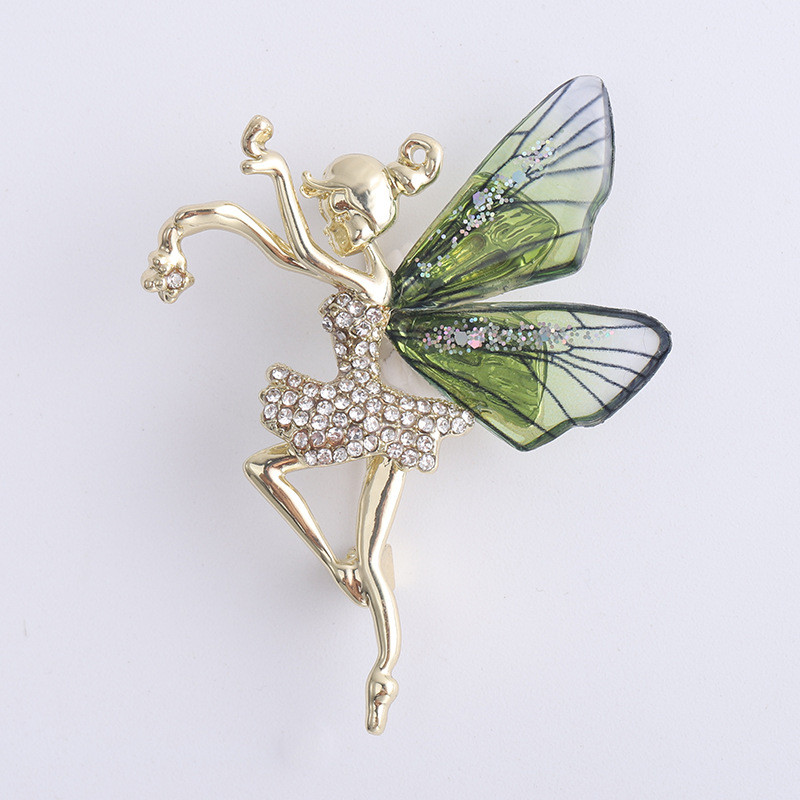 YUTSAI Modni anđeo Intarzirani cirkonski broš od legure sa šljokicama sa vještačkim dijamantima, ženski nakit, darovi YT833