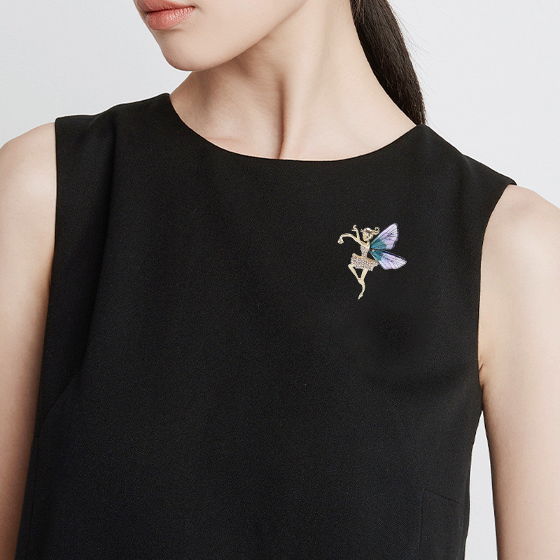 YUTSAI Modni anđeo Intarzirani cirkonski broš od legure sa šljokicama sa vještačkim dijamantima, ženski nakit, darovi YT833