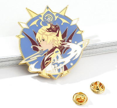 Jaunas emaljas piespraudes Genshin Impact Xiao Kaedehara Kazuha Venti Piespraudes piespraudes figūra Metāla nozīmītes pogas kolekcija Suvenīru Cosplay dāvana