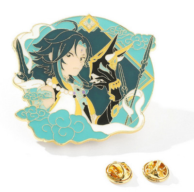 Jaunas emaljas piespraudes Genshin Impact Xiao Kaedehara Kazuha Venti Piespraudes piespraudes figūra Metāla nozīmītes pogas kolekcija Suvenīru Cosplay dāvana
