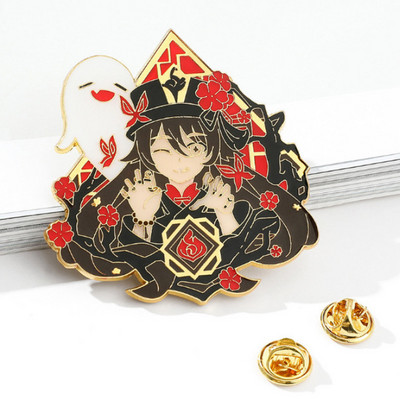 Jaunas emaljas piespraudes Genshin Impact Xiao Kaedehara Kazuha Venti Piespraudes piespraudes figūra Metāla nozīmītes pogas kolekcija Suvenīru Cosplay dāvana