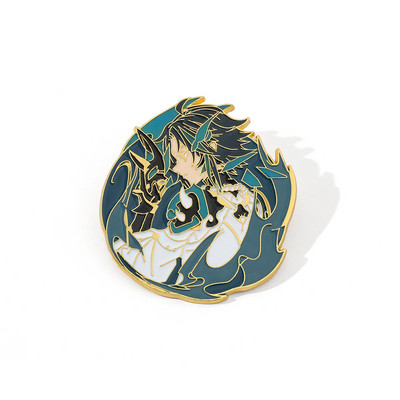 Jaunas emaljas piespraudes Genshin Impact Xiao Kaedehara Kazuha Venti Piespraudes piespraudes figūra Metāla nozīmītes pogas kolekcija Suvenīru Cosplay dāvana