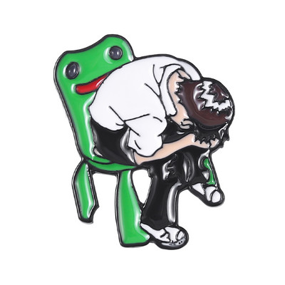 Multfilmu varoņi Emaljas piespraudes Pielāgotas Anime Vardes Krēsli Piespraudes Atloks nozīmītes Multfilmas Smieklīgas rotaslietas dāvana bērnu draugiem